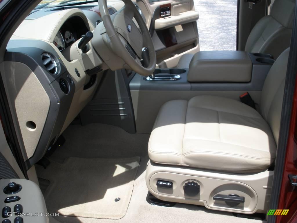 2006 F150 Lariat SuperCrew 4x4 - Dark Toreador Red Metallic / Tan photo #19