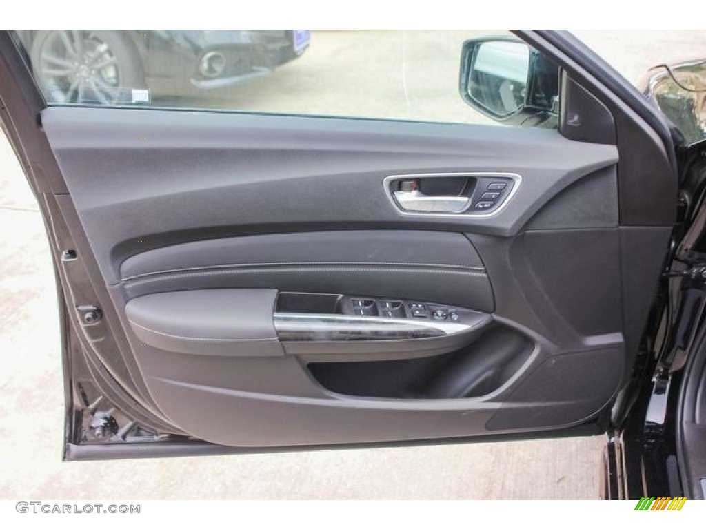 2018 Acura TLX V6 SH-AWD Technology Sedan Ebony Door Panel Photo #129430056
