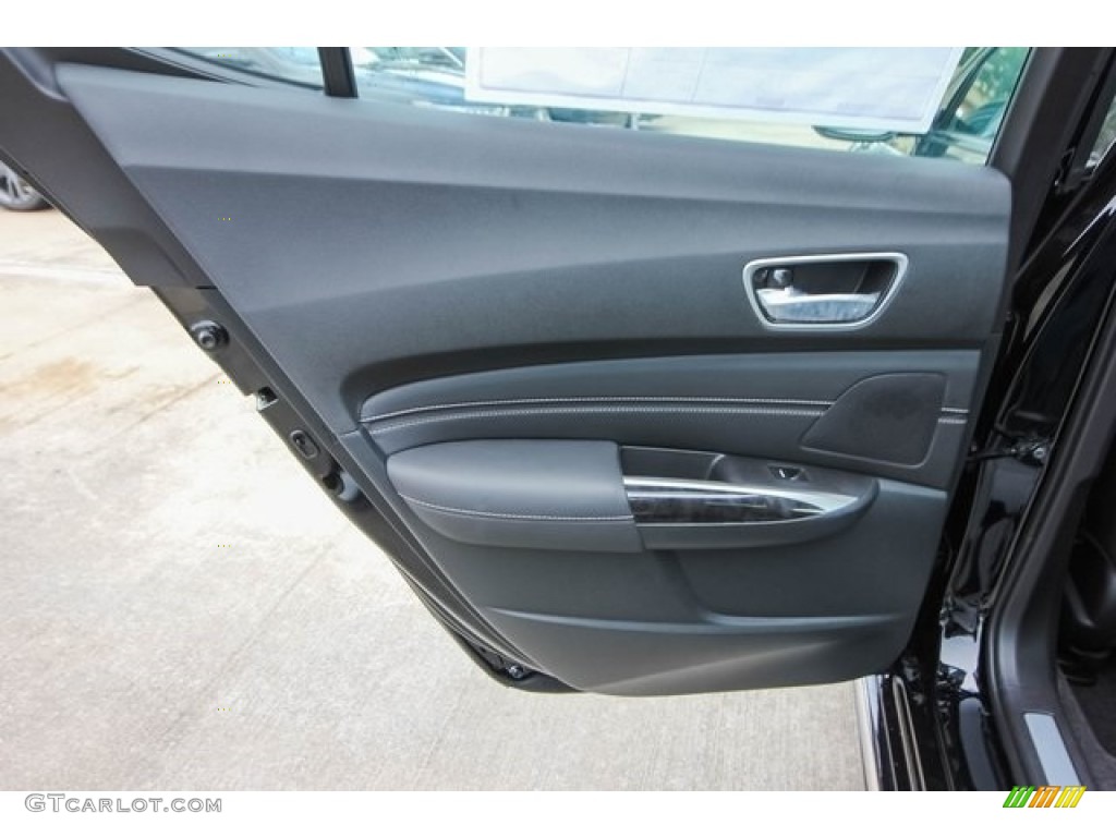 2018 Acura TLX V6 SH-AWD Technology Sedan Ebony Door Panel Photo #129430125