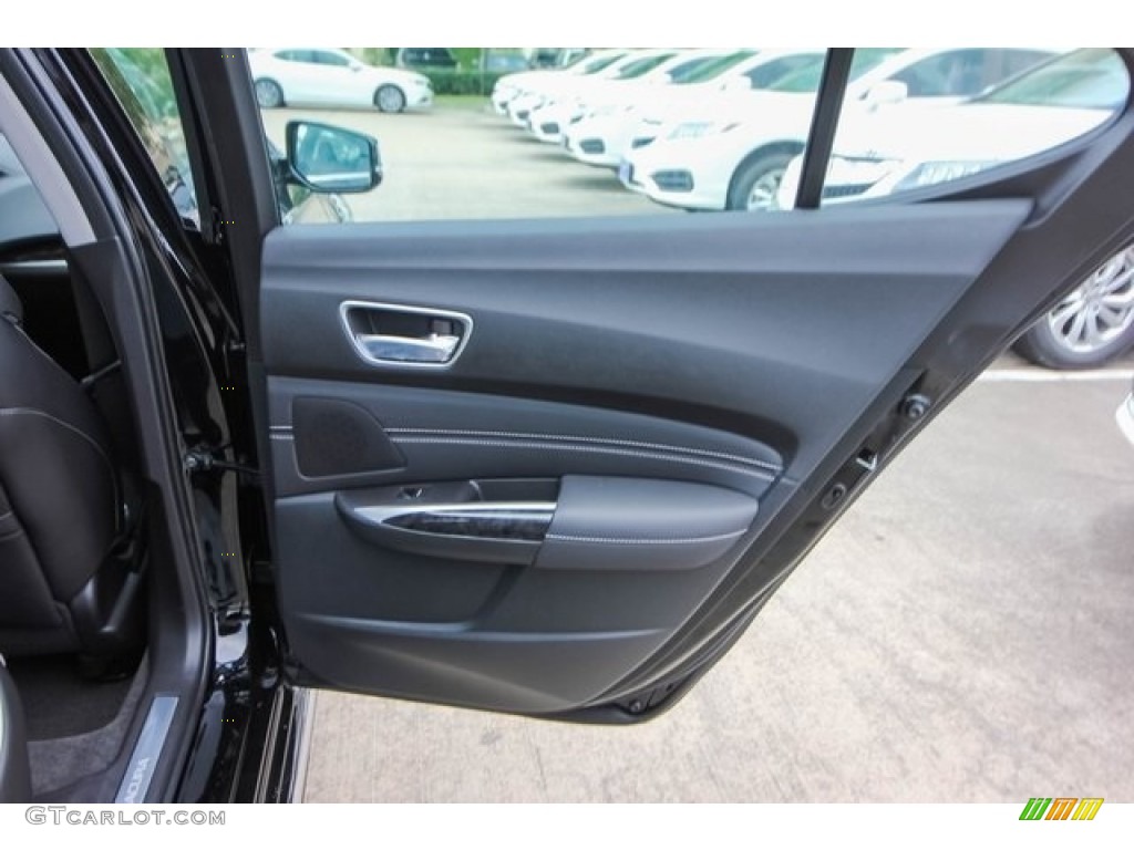 2018 Acura TLX V6 SH-AWD Technology Sedan Ebony Door Panel Photo #129430167