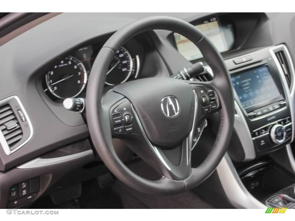 2018 Acura TLX V6 SH-AWD Technology Sedan Ebony Steering Wheel Photo #129430338