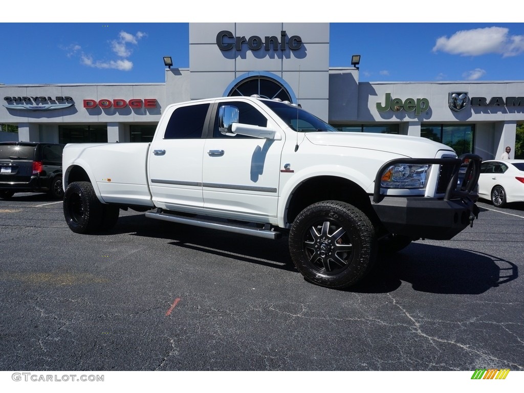 2014 3500 Laramie Crew Cab 4x4 Dually - Bright White / Canyon Brown/Light Frost Beige photo #1