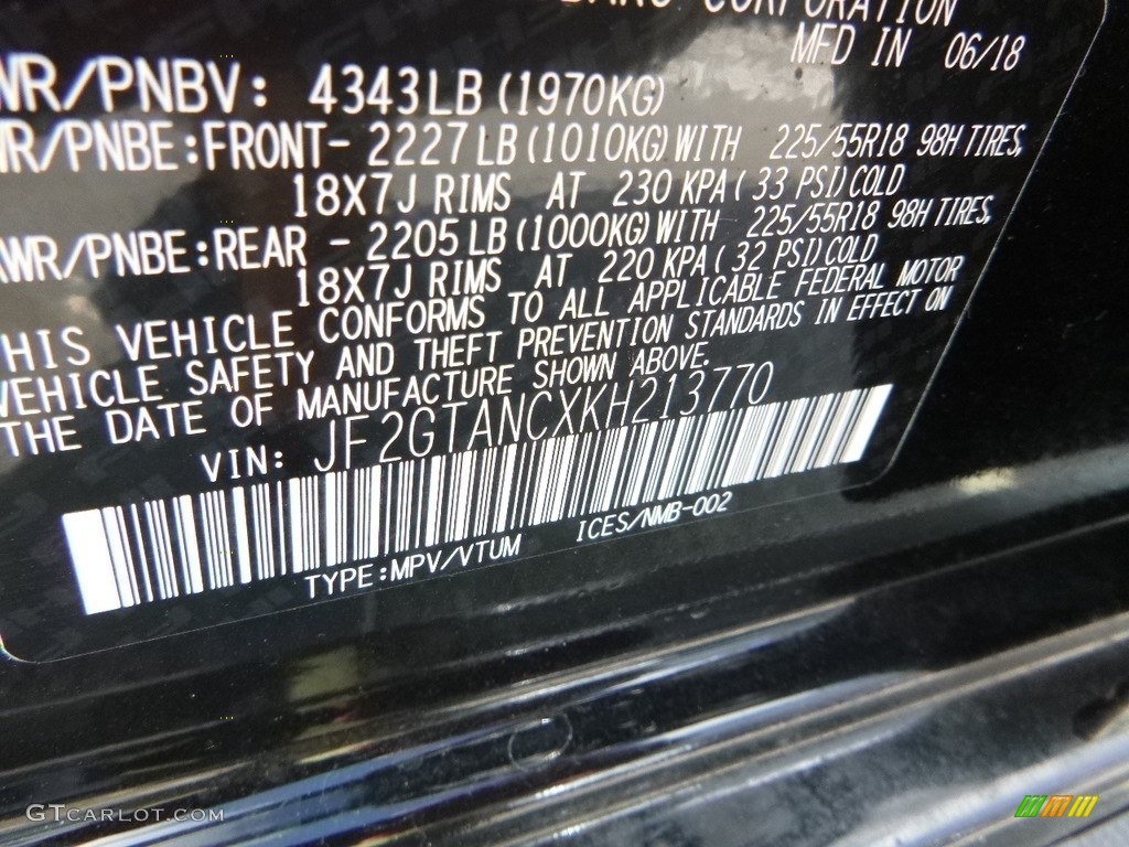 2019 Crosstrek 2.0i Limited - Crystal Black Silica / Black photo #16