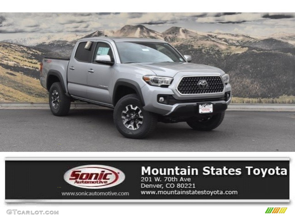 2018 Tacoma SR Double Cab 4x4 - Silver Sky Metallic / Cement Gray photo #1