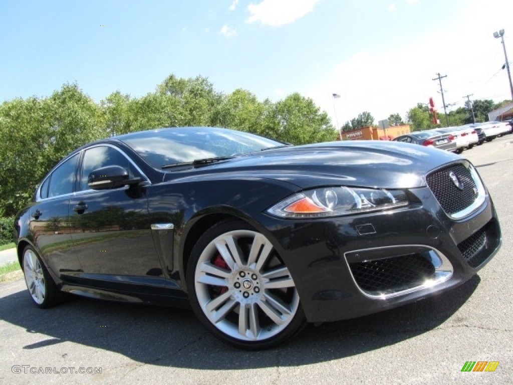 2012 XF XFR - Midnight Black / Warm Charcoal/Warm Charcoal photo #2