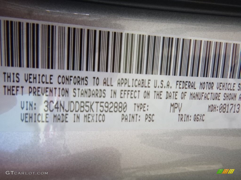 2019 Compass Color Code PSC for Billet Silver Metallic Photo #129472178