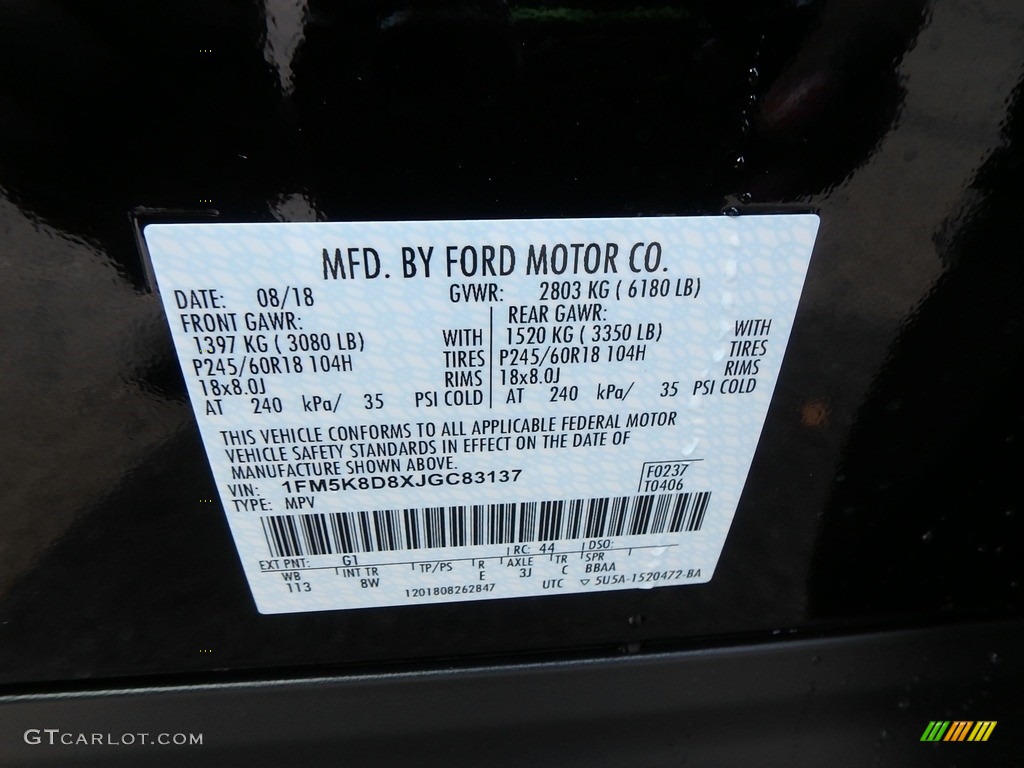 2018 Explorer XLT 4WD - Shadow Black / Ebony Black photo #15