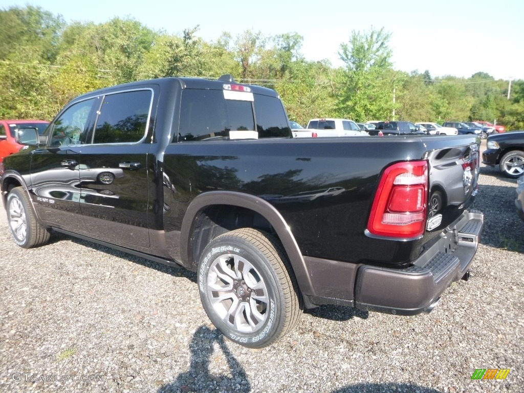 2019 1500 Long Horn Crew Cab 4x4 - Diamond Black Crystal Pearl / Black/New Saddle photo #3