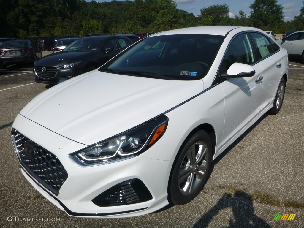 Quartz White Pearl 2019 Hyundai Sonata SEL Exterior Photo #129478826