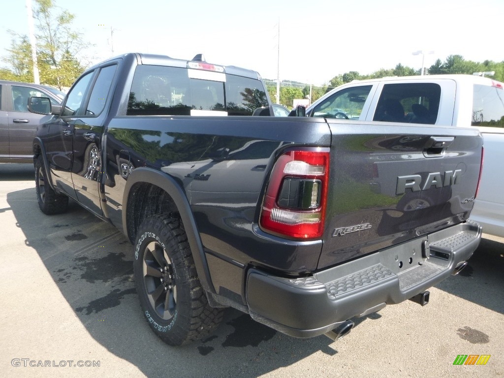 2019 1500 Rebel Crew Cab 4x4 - Maximum Steel Metallic / Black/Red photo #2