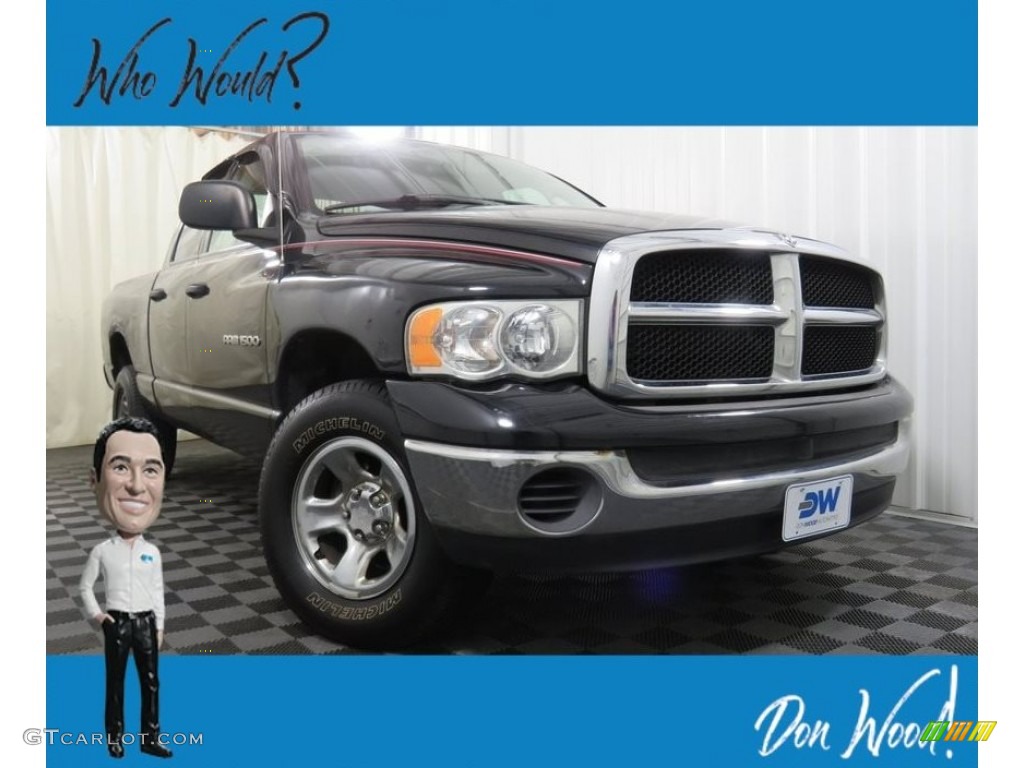 2005 Ram 1500 SLT Quad Cab 4x4 - Black / Dark Slate Gray photo #1