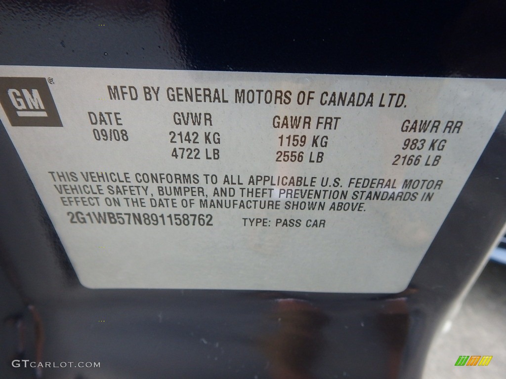 2009 Impala LS - Imperial Blue Metallic / Gray photo #14