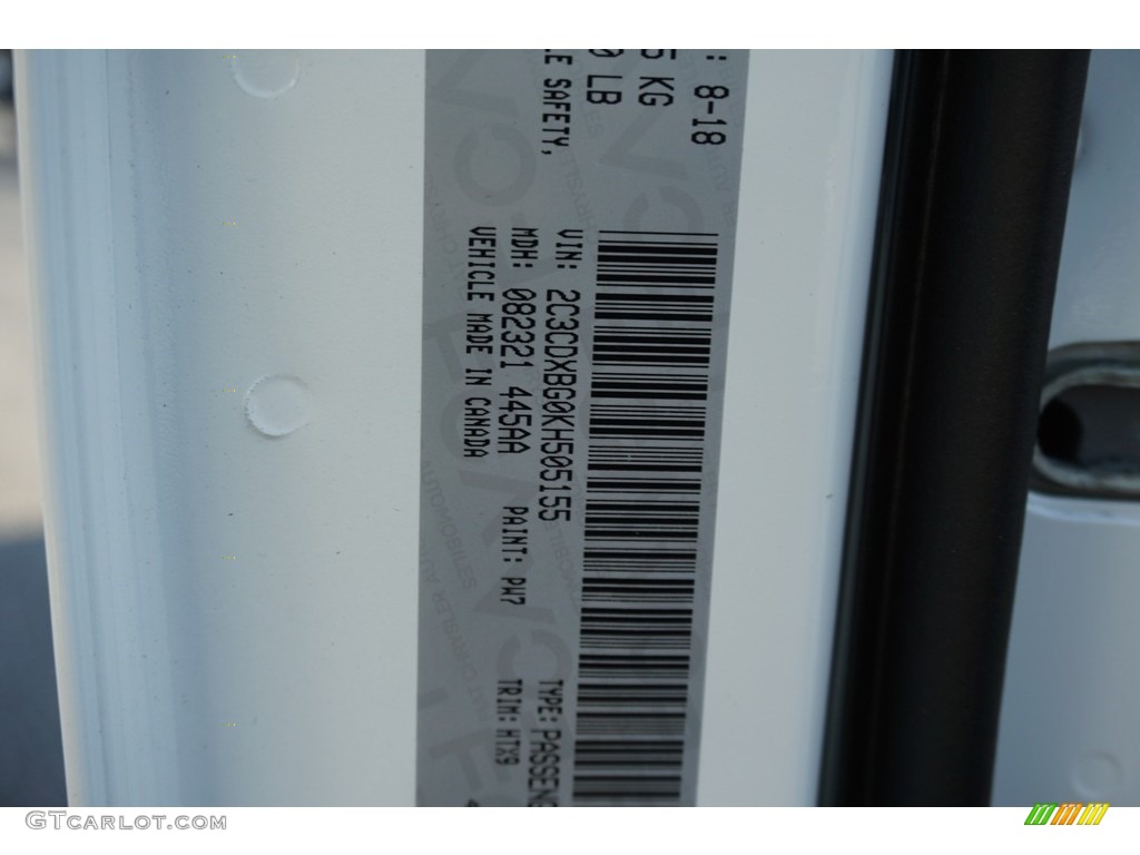 2019 Charger Color Code PW7 for White Knuckle Photo #129508695