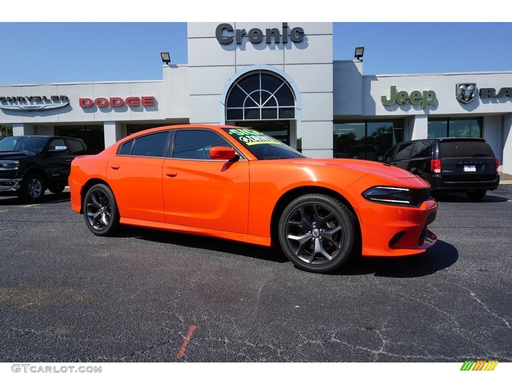 2018 Charger SXT Plus - Go Mango / Black photo #1
