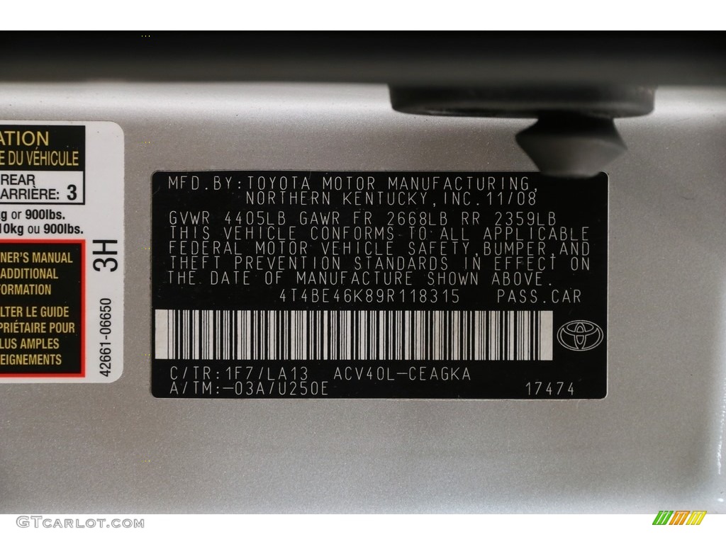 2009 Camry XLE - Classic Silver Metallic / Ash photo #21