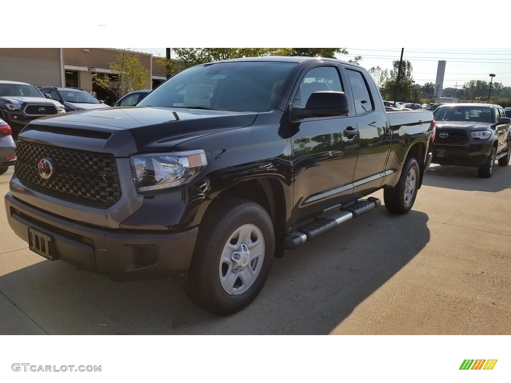 Midnight Black Metallic 2019 Toyota Tundra SR Double Cab 4x4 Exterior Photo #129523373