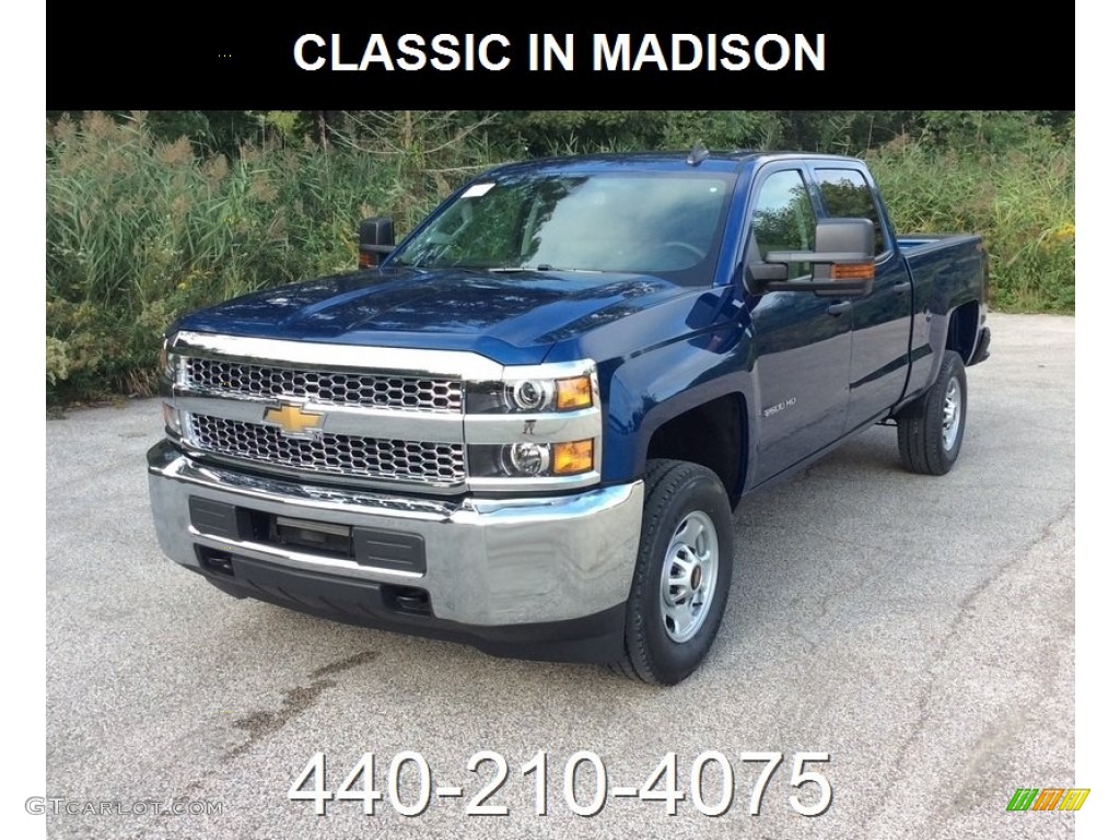 2019 Silverado 2500HD Work Truck Crew Cab 4WD - Deep Ocean Blue Metallic / Dark Ash/Jet Black photo #1