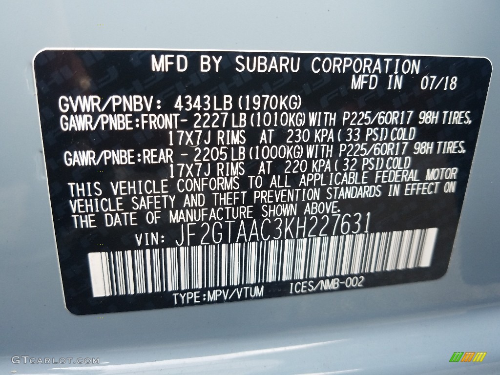 2019 Crosstrek 2.0i - Cool Gray Khaki / Black photo #9