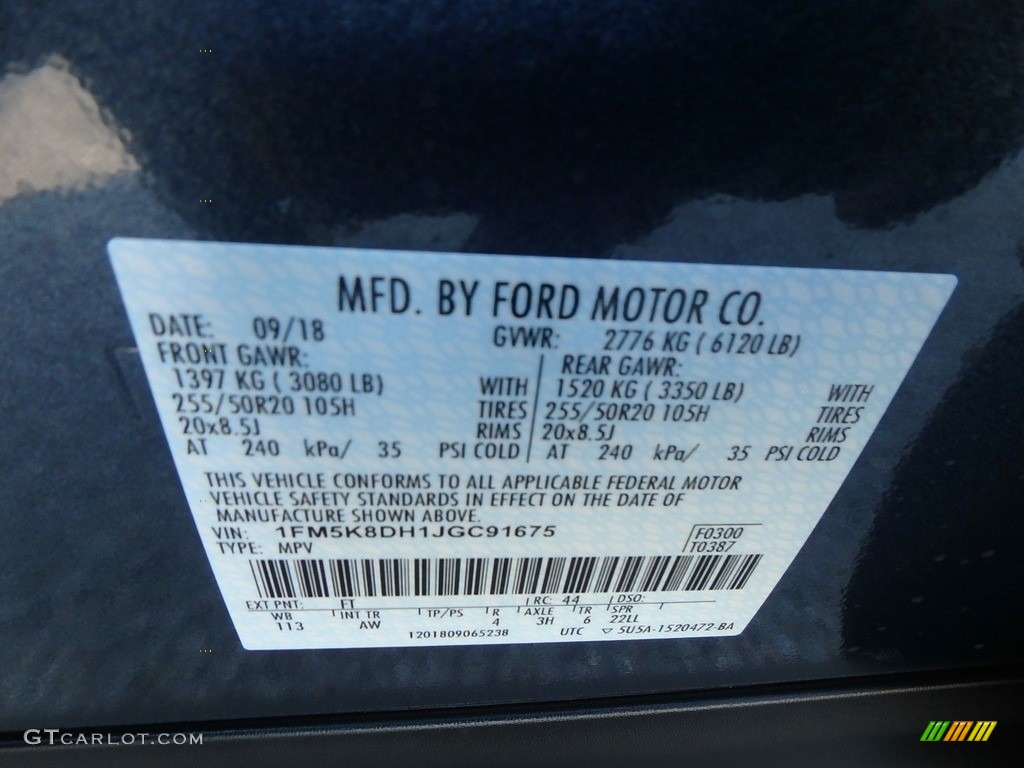 2018 Explorer XLT 4WD - Blue Metallic / Ebony Black photo #17
