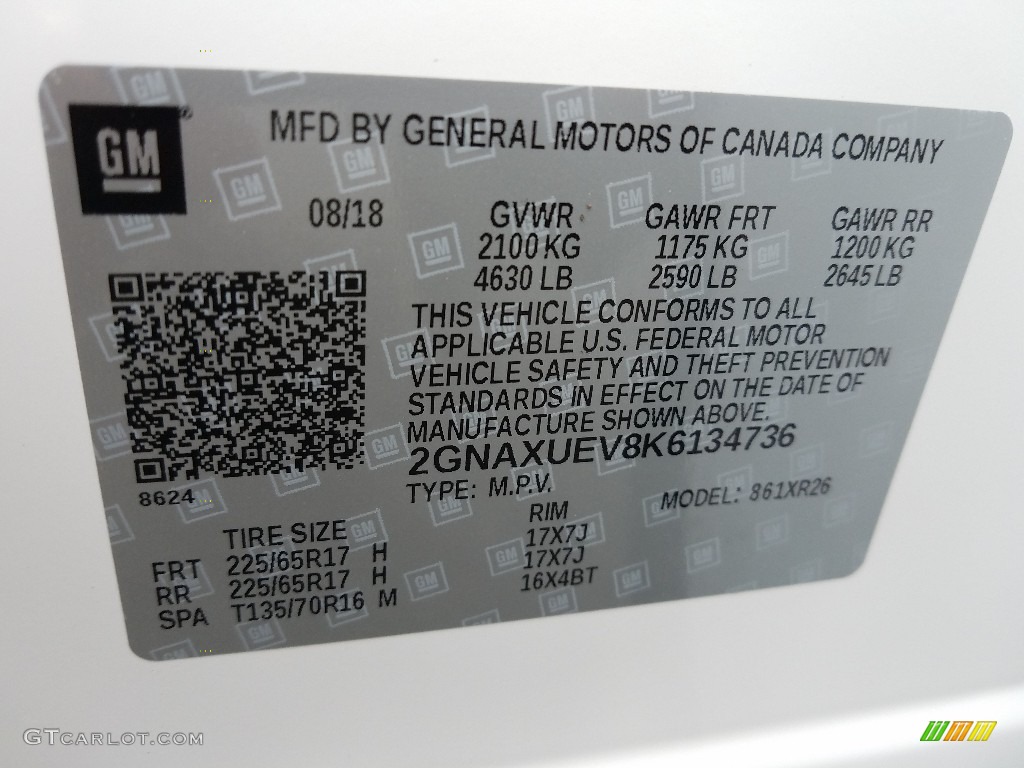 2019 Equinox LT AWD - Summit White / Jet Black photo #9