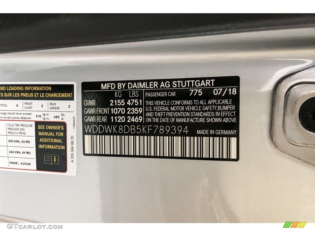 2019 C Color Code 775 for Iridium Silver Metallic Photo #129541187