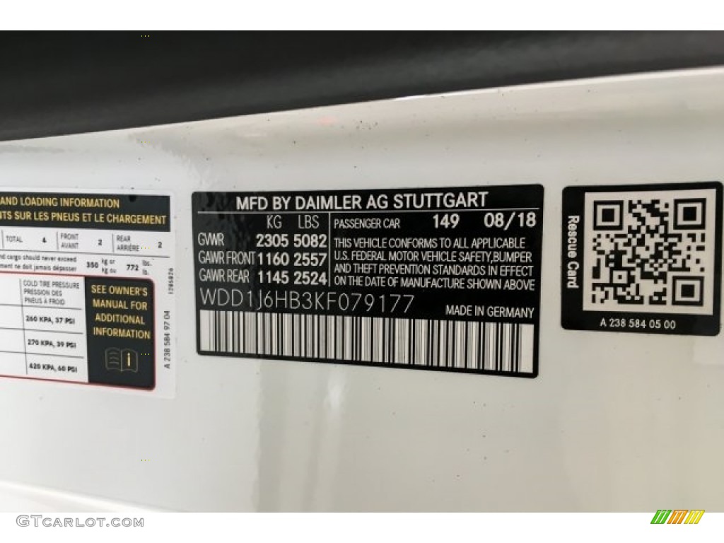 2019 E Color Code 149 for Polar White Photo #129542132