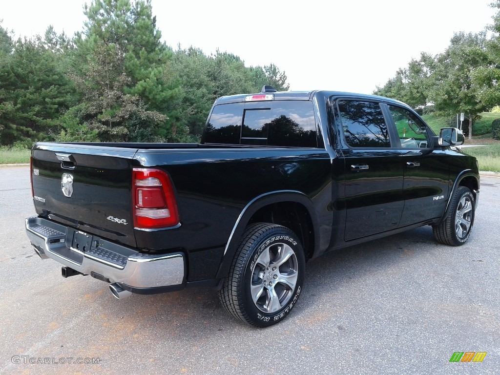 2019 1500 Laramie Crew Cab 4x4 - Diamond Black Crystal Pearl / Black photo #6