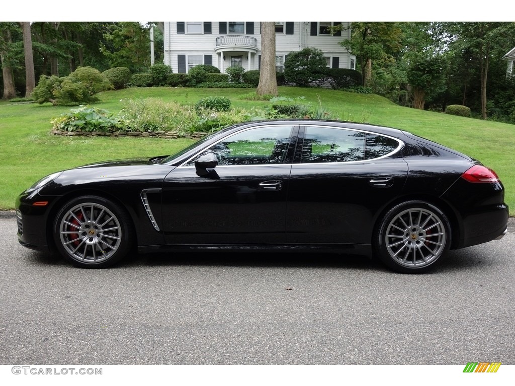 2015 Panamera Turbo - Jet Black Metallic / Black/Saddle Brown photo #3