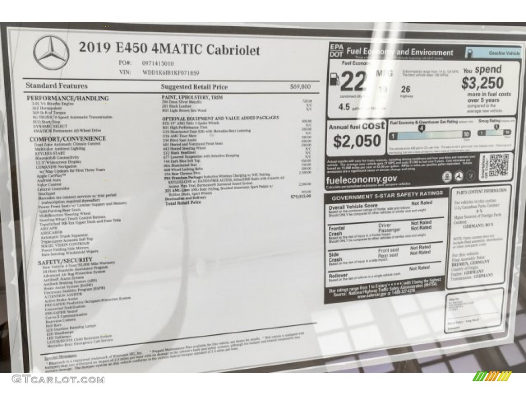2019 E 450 4Matic Cabriolet - Dune Silver Metallic / Black photo #10