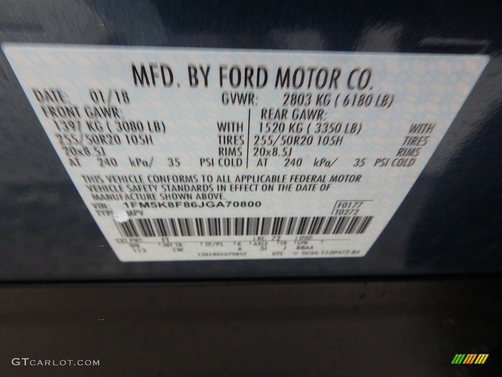 2018 Explorer Limited 4WD - Blue Metallic / Ebony Black photo #23