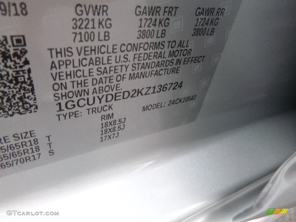 2019 Silverado 1500 LT Z71 Crew Cab 4WD - Silver Ice Metallic / Jet Black photo #16