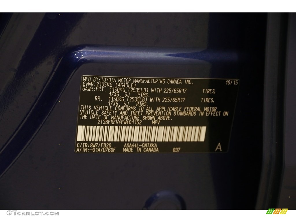 2015 RAV4 LE - Blue Crush Metallic / Black photo #19