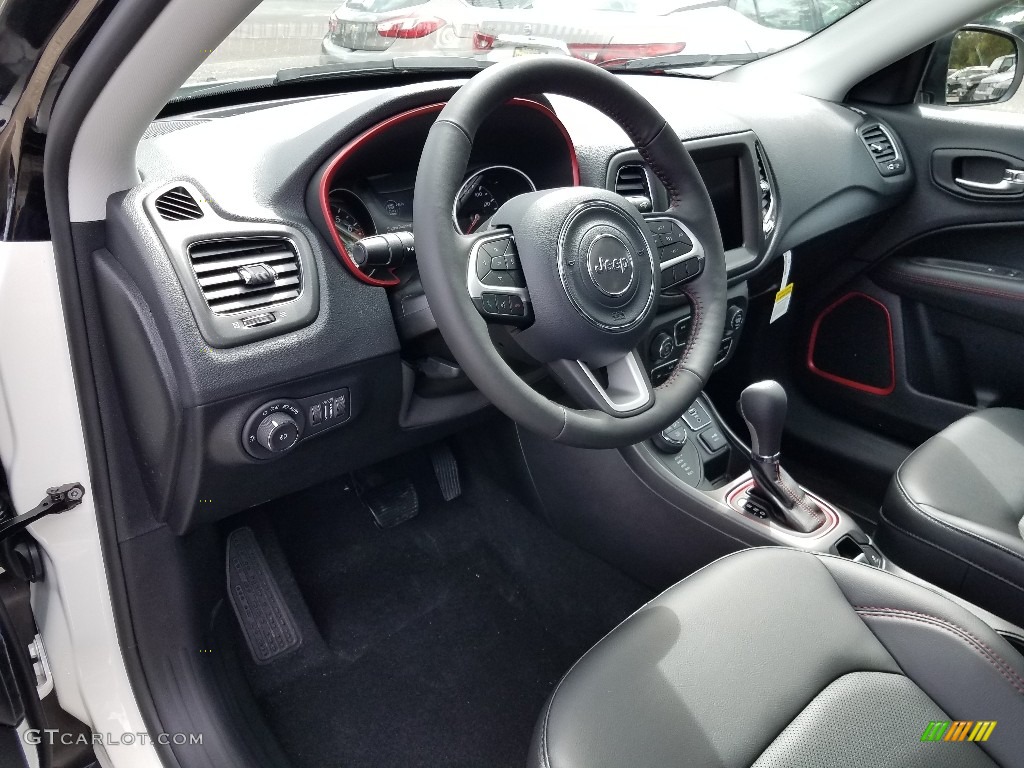 Black/Ruby Interior 2019 Jeep Compass Trailhawk 4x4 Photo #129562437
