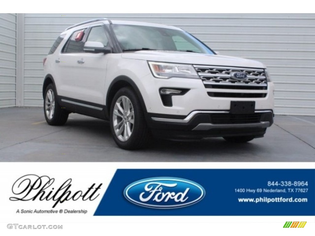 2018 Explorer Limited - White Platinum / Ebony Black photo #1
