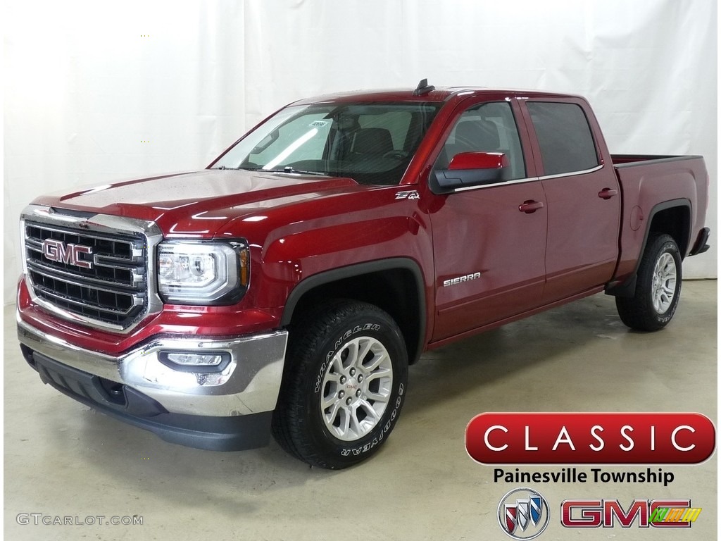 2018 Sierra 1500 SLE Crew Cab 4WD - Red Quartz Tintcoat / Jet Black photo #1