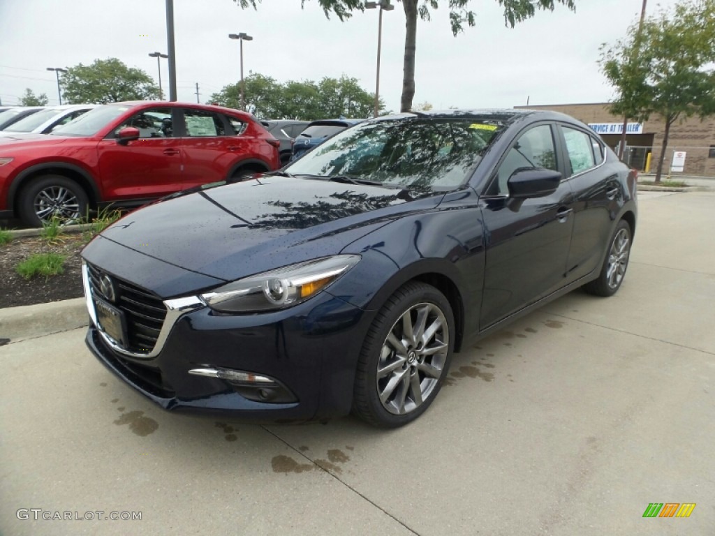 2018 MAZDA3 Grand Touring 4 Door - Deep Crystal Blue Mica / Black photo #1