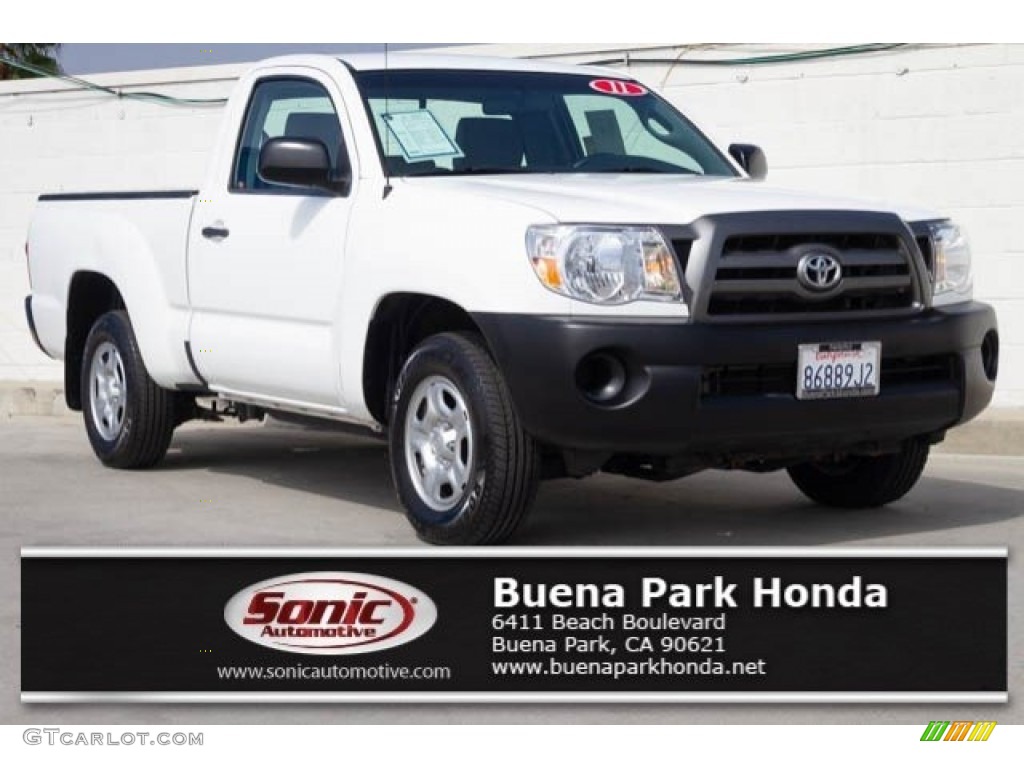 2011 Tacoma Regular Cab - Super White / Graphite Gray photo #1