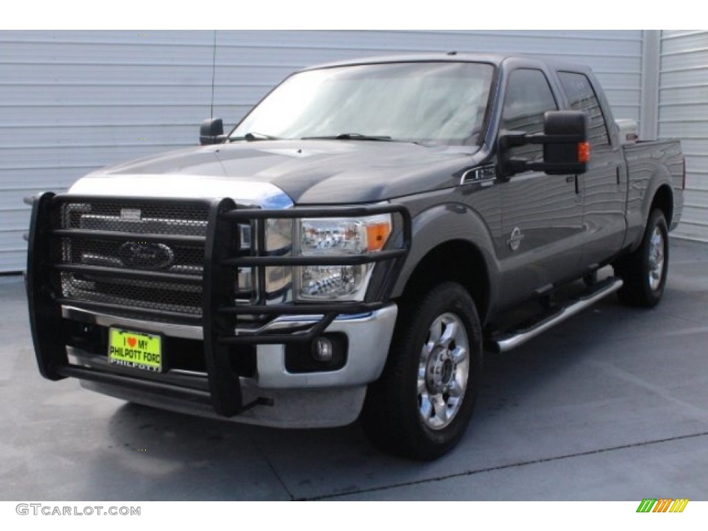 2011 F250 Super Duty Lariat Crew Cab 4x4 - Sterling Grey Metallic / Black Two Tone Leather photo #3