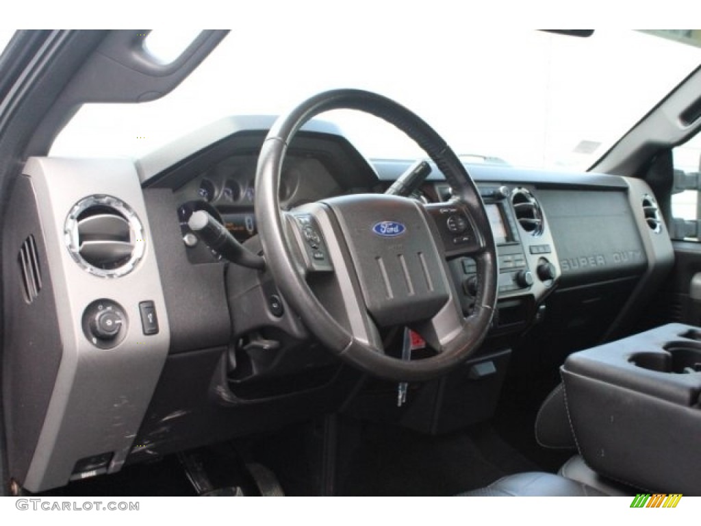 2011 F250 Super Duty Lariat Crew Cab 4x4 - Sterling Grey Metallic / Black Two Tone Leather photo #14