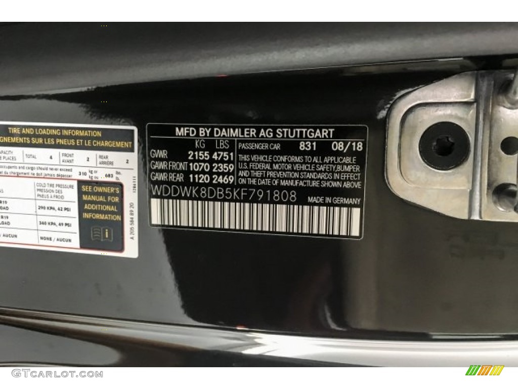 2019 C Color Code 831 for Graphite Grey Metallic Photo #129605521