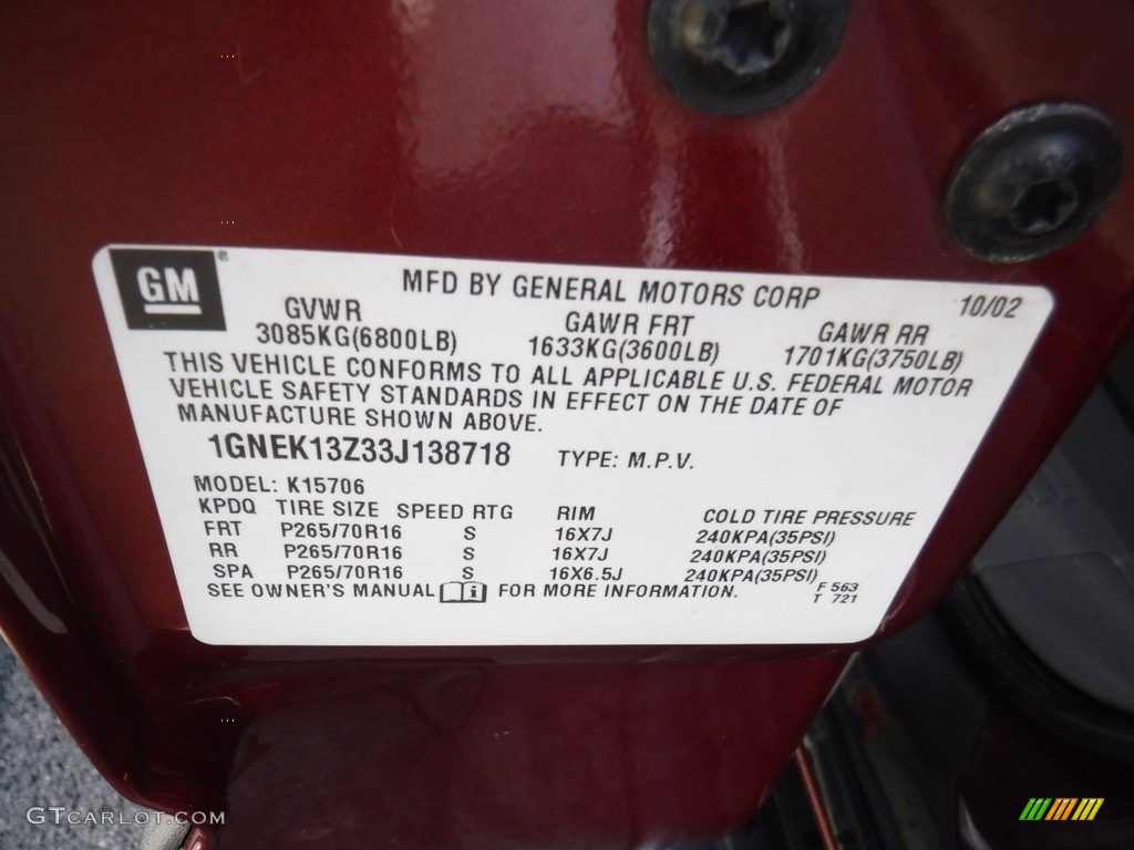 2003 Tahoe LS 4x4 - Redfire Metallic / Gray/Dark Charcoal photo #19