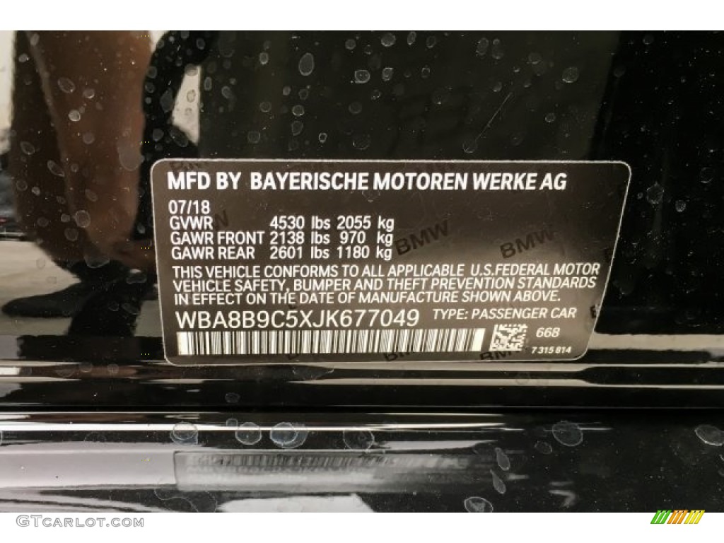 2018 3 Series 330i Sedan - Jet Black / Black photo #11