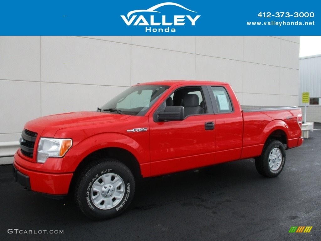 2013 F150 XL SuperCab 4x4 - Race Red / Steel Gray photo #1
