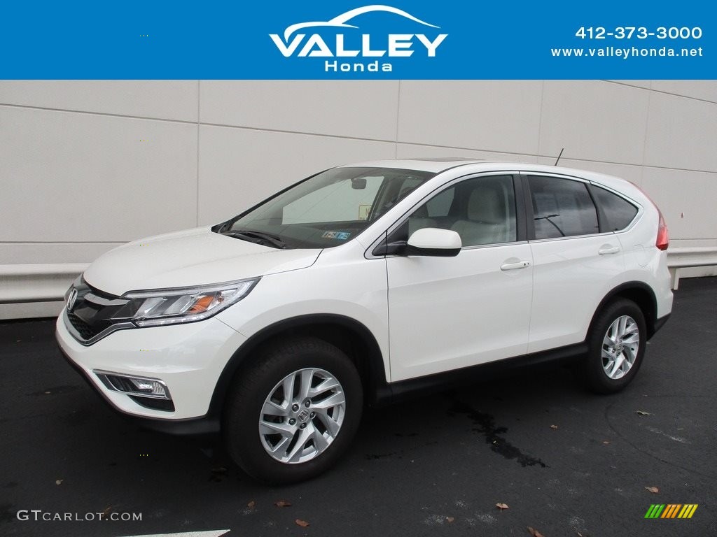 2015 CR-V EX - White Diamond Pearl / Beige photo #1