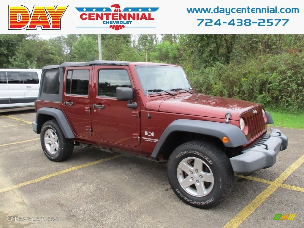 2007 Wrangler Unlimited X 4x4 - Red Rock Crystal Pearl / Dark Slate Gray/Medium Slate Gray photo #1