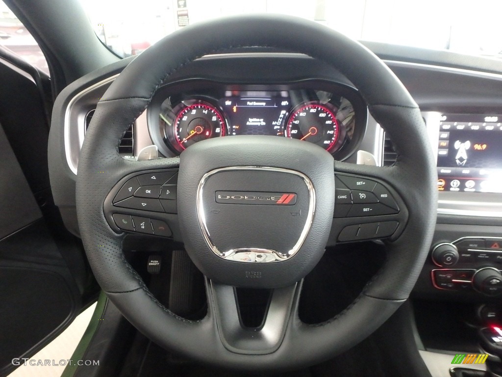 2019 Dodge Charger R/T Black Steering Wheel Photo #129618914