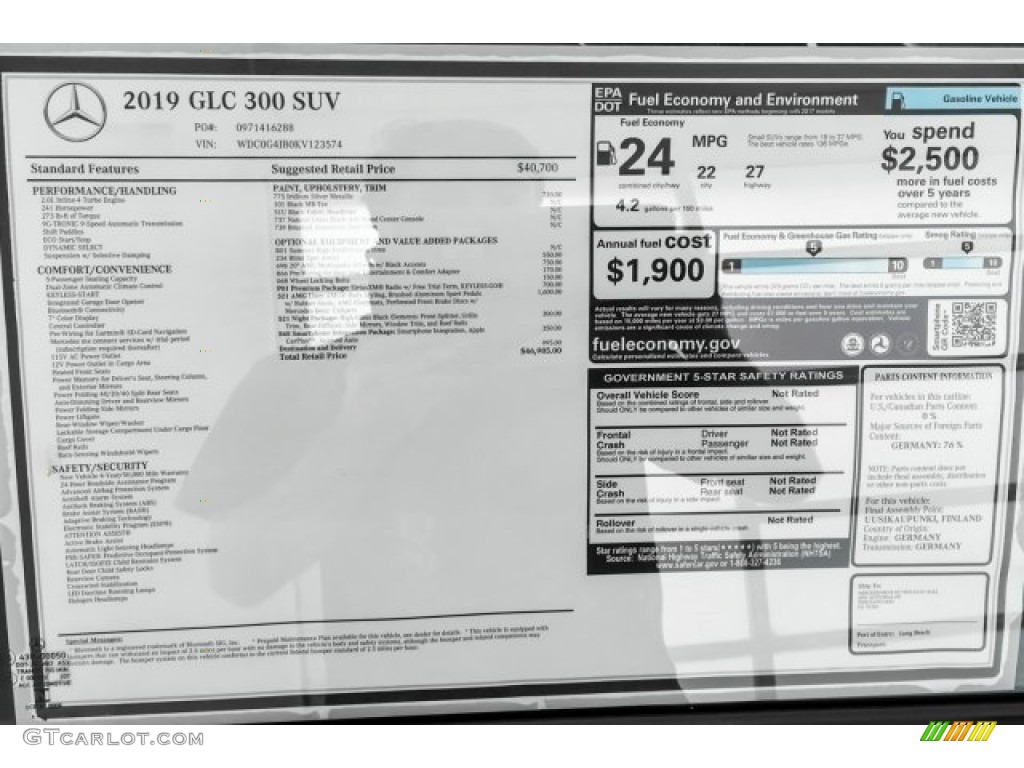 2019 GLC 300 - Iridium Silver Metallic / Black photo #10