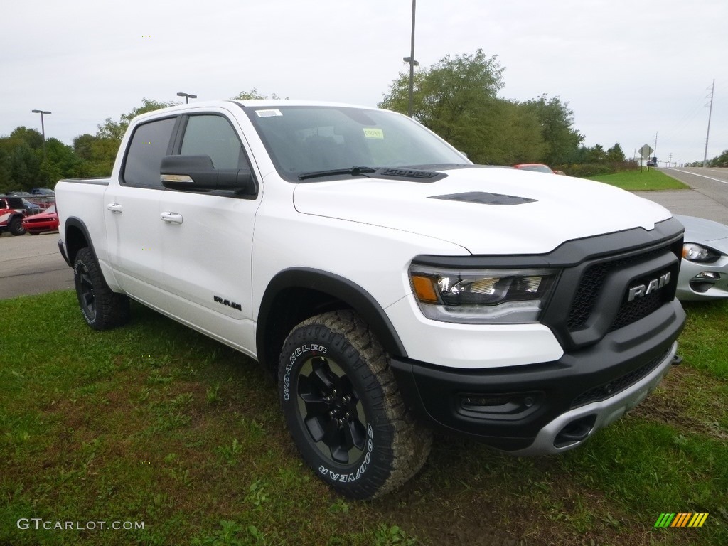 2019 1500 Rebel Crew Cab 4x4 - Bright White / Black/Red photo #6