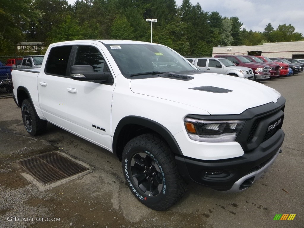 2019 1500 Rebel Crew Cab 4x4 - Bright White / Black/Red photo #7