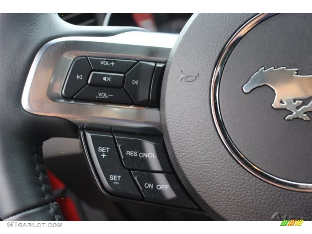 2018 Ford Mustang GT Fastback Ebony Steering Wheel Photo #129639377